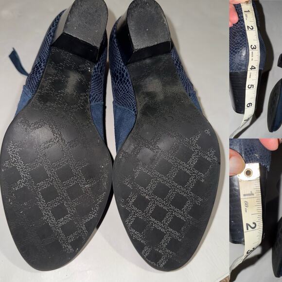 Vionic 322 Anne Women Navy Suede Snake Texture Orthotic Side Zip Ankle Boots 8.5 - Picture 9 of 9